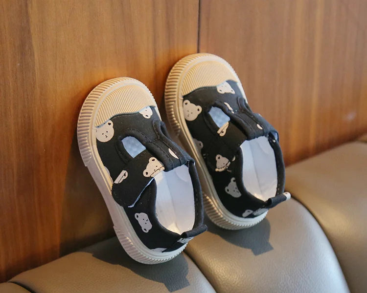 Kids Cartoon Canvas Shoes – Soft Sole Casual Walking Sneakers
