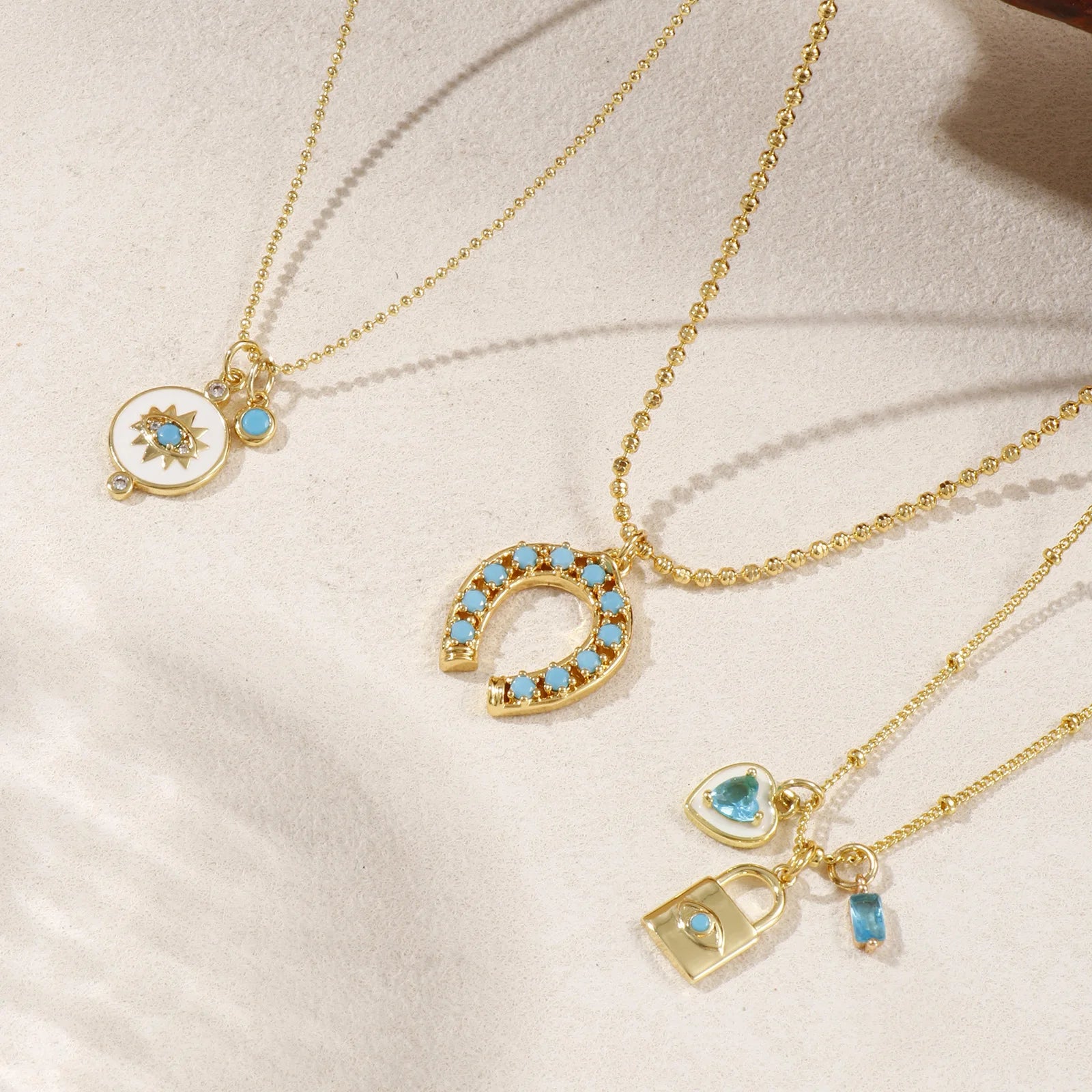 1PC Fashion Blue Series Brass