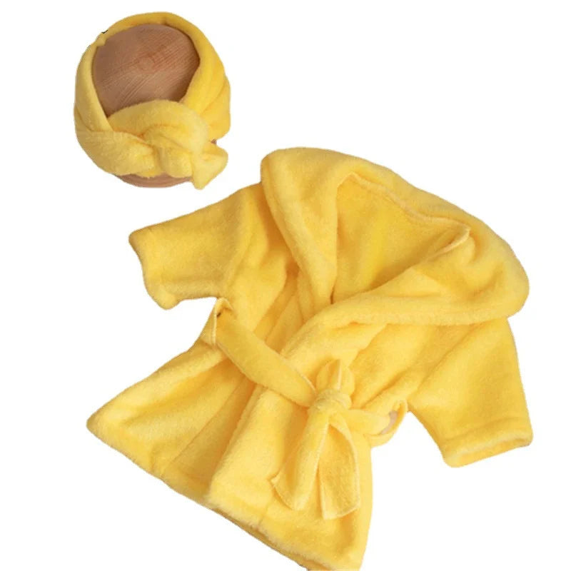 Baby Photo Props Bathrobe with Belt Bath Towel Set