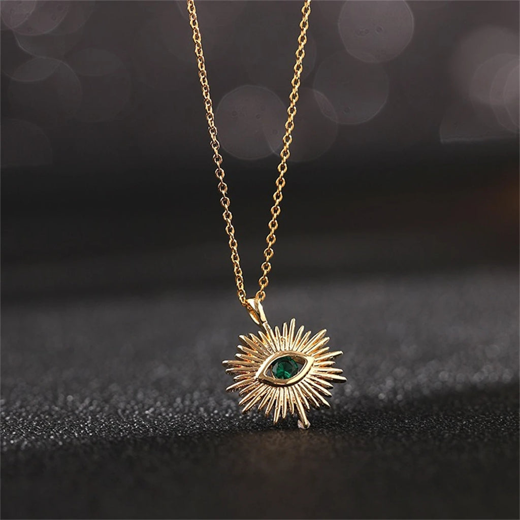 Zircon Blue Evil Eye Necklace For