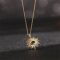 Zircon Blue Evil Eye Necklace For