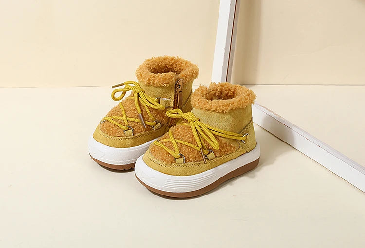 Baby Boots – Warm Plush Rubber Sole Sneakers for Toddlers