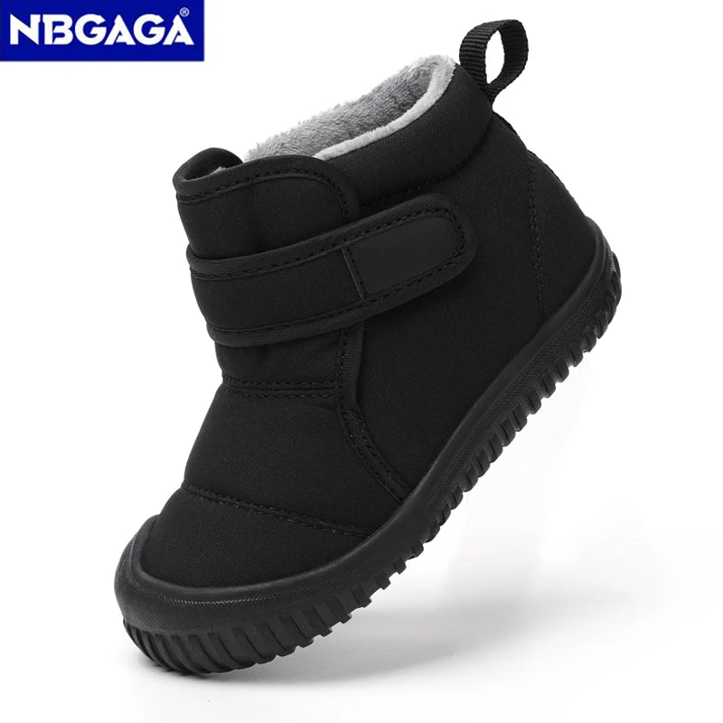 Unisex Kids Winter Snow Boots – Plush Anti-Slip Walking Shoes (Size 19–28)