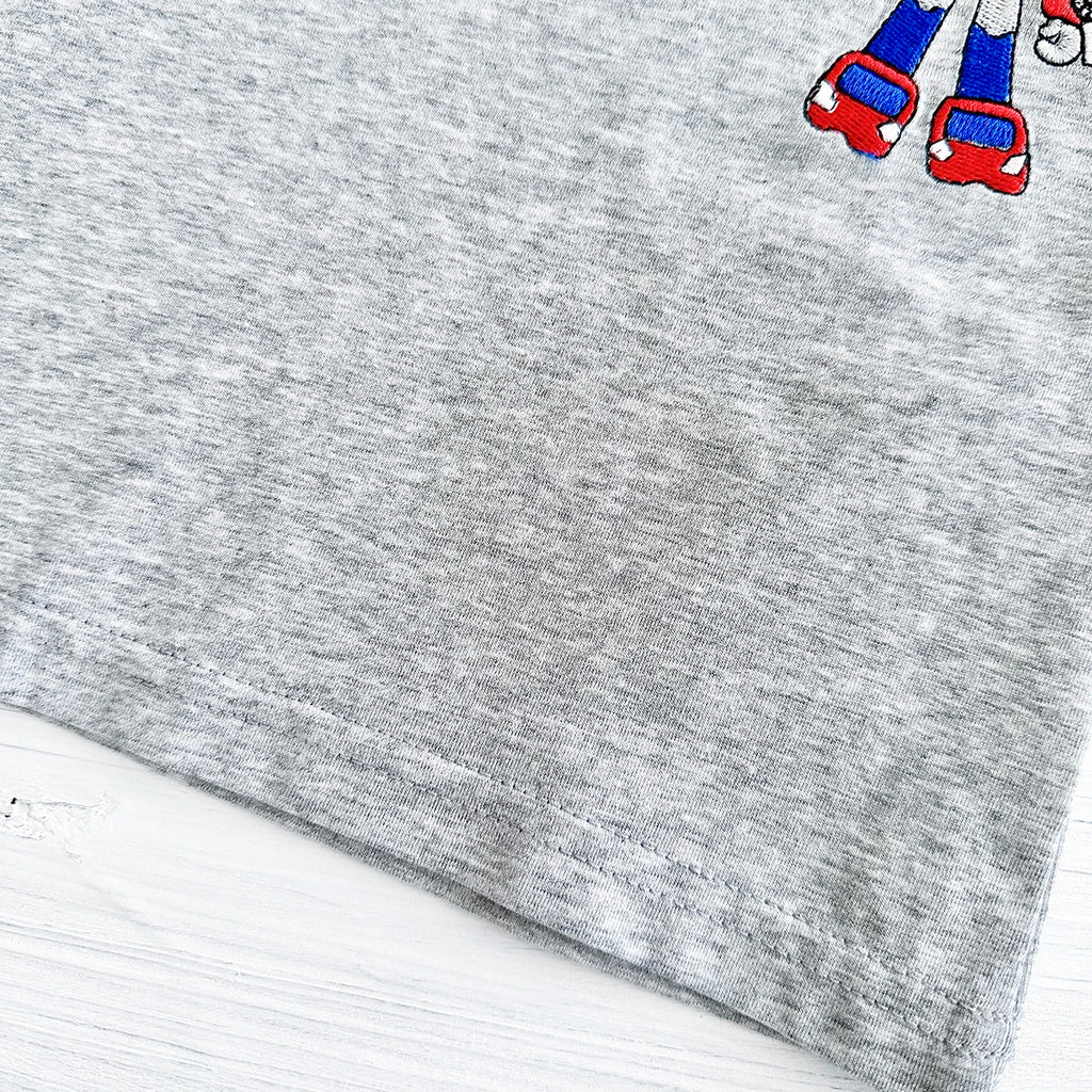 Baby Robot Embroidery Outfit – 2PCS (0–12M)