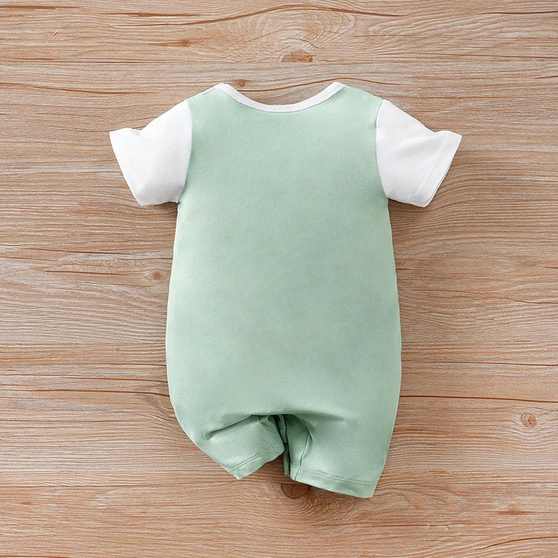 2-piece comfortable and cute round-neck jumpsuit