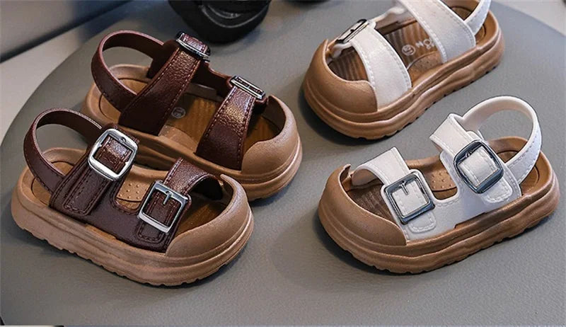 Kids’ PVC Summer Sandals – Buckle, Non-Slip, Waterproof