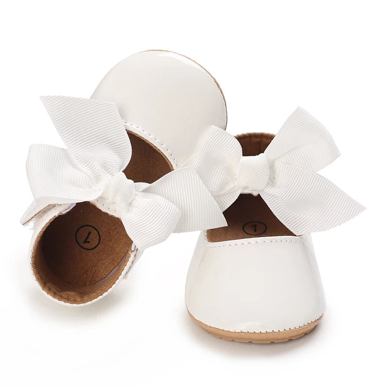 Baby Girl Bow Flats – Soft Sole Non-Slip First-Step Sandals