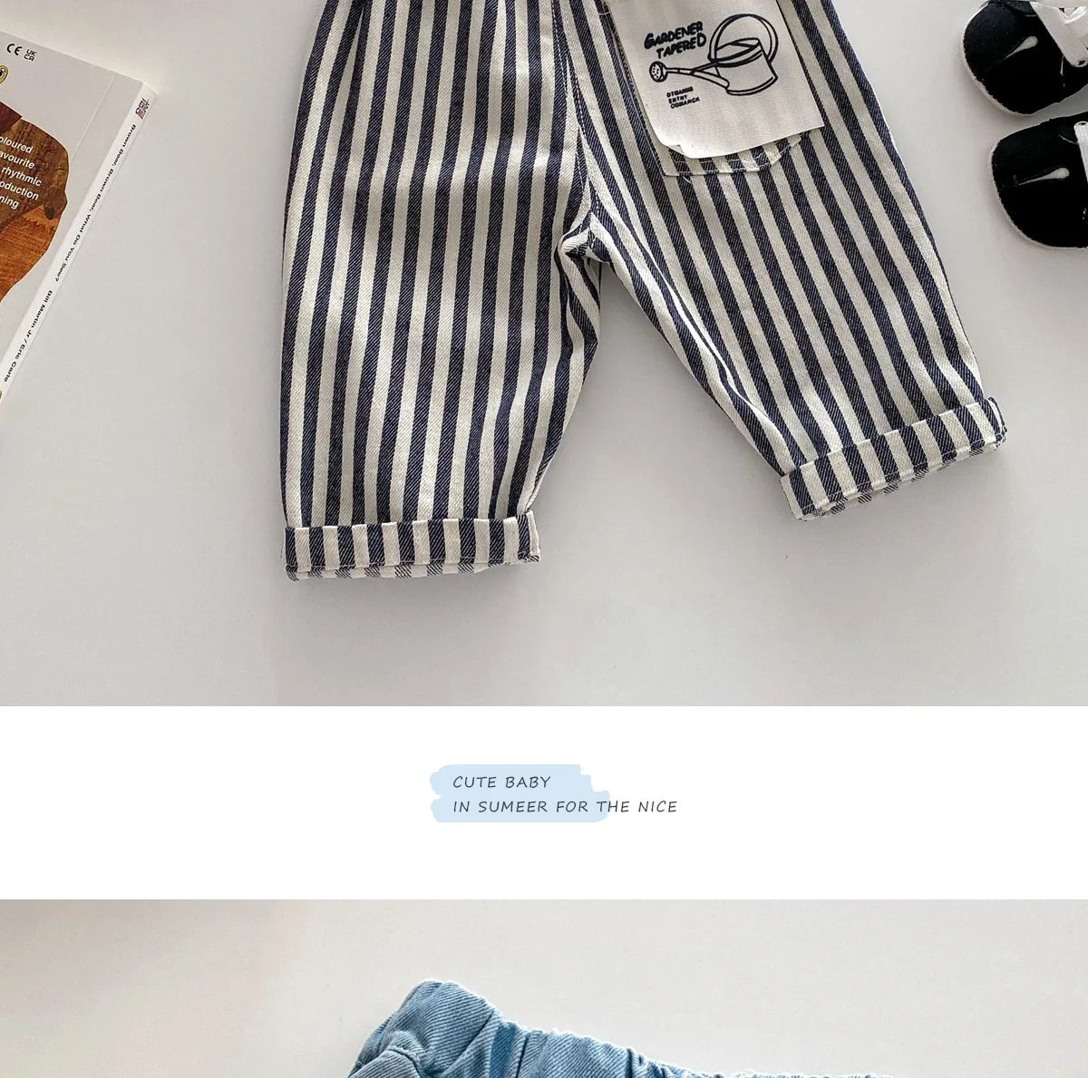 Kids Spring Striped Denim Pants (0–5Y)