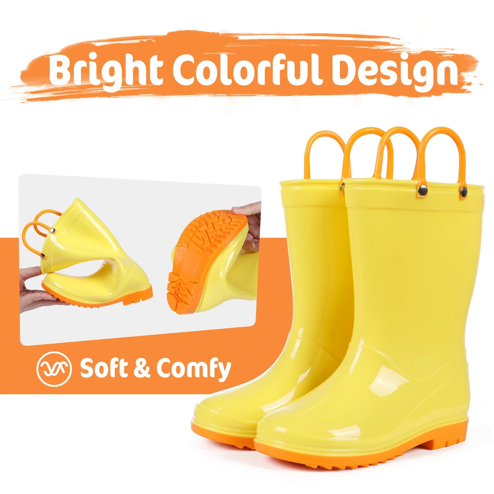 Kids Waterproof Rain Boots – Non-Slip Outdoor Rubber Shoes