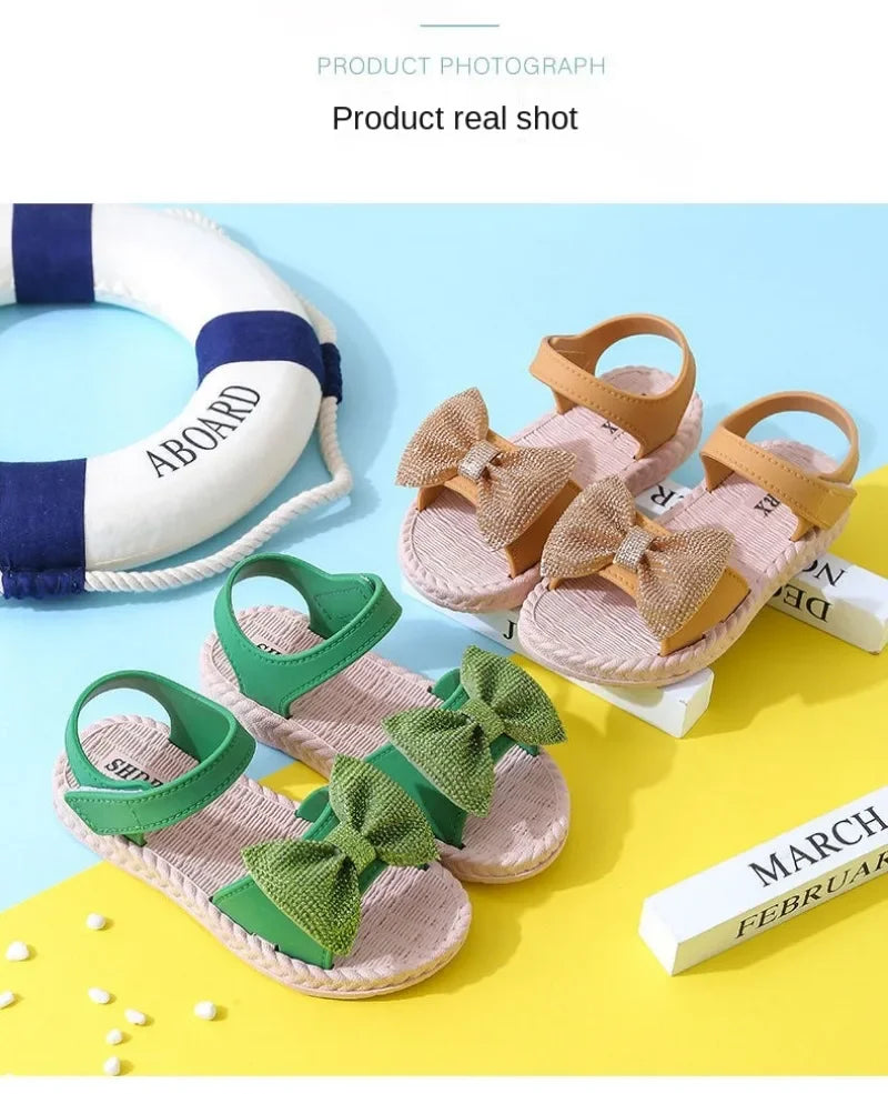 Girls’ Summer Sandals – Bow, Soft Sole, Non-Slip