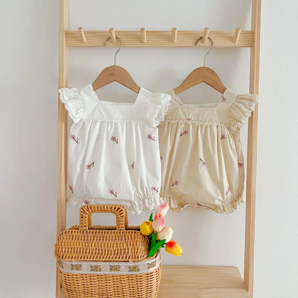 Baby Girls Sleeveless Embroider Flower