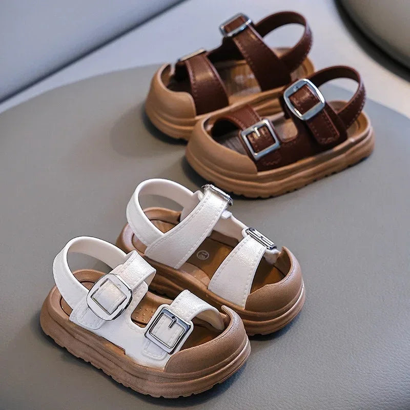Kids’ PVC Summer Sandals – Buckle, Non-Slip, Waterproof