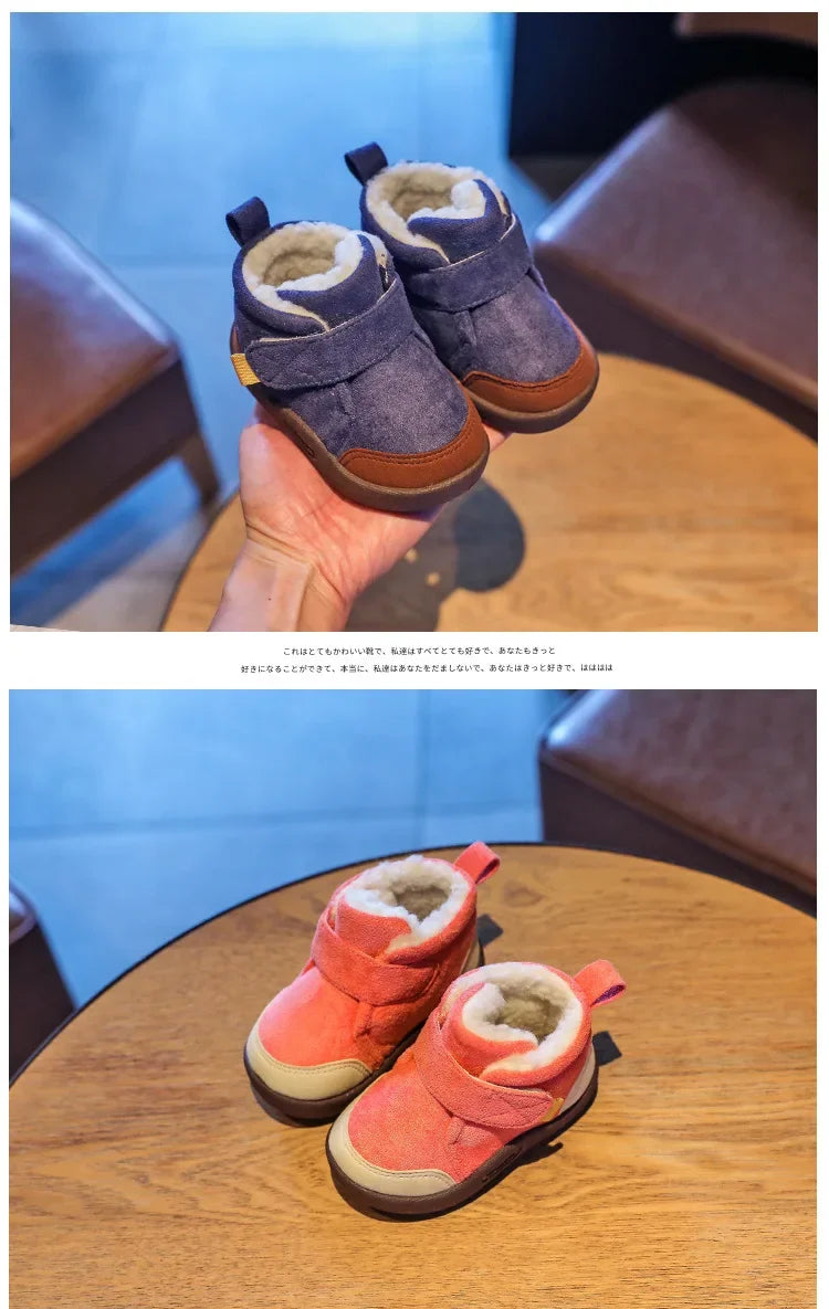 Baby Toddler Winter Boots – Plush Soft-Sole Snow Shoes