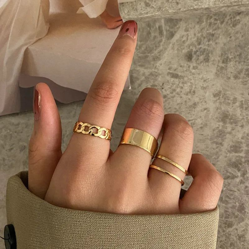 Heart Geometric Gold Butterfly Ring