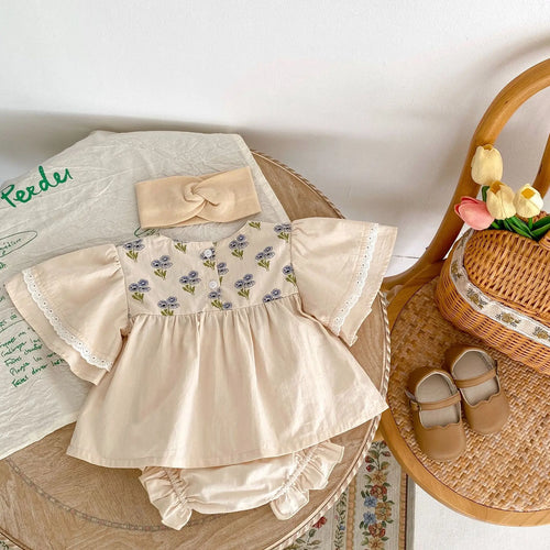 2PCS  Baby Girls Shorts Set  For 0-24 M