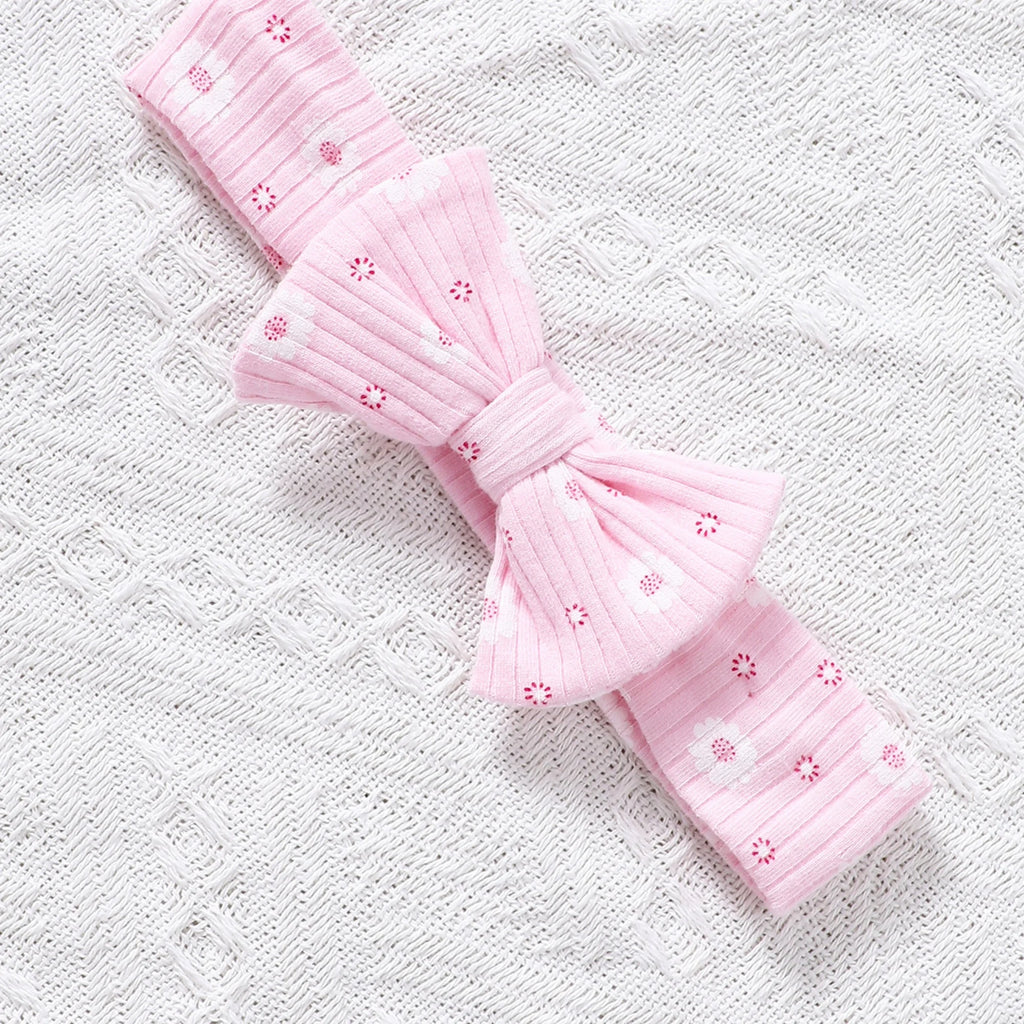 2PCS Baby Girl Jumpsuit with Round Neck Butterfly Sleeve Design