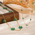 Vnox Green Stones Flower Charms