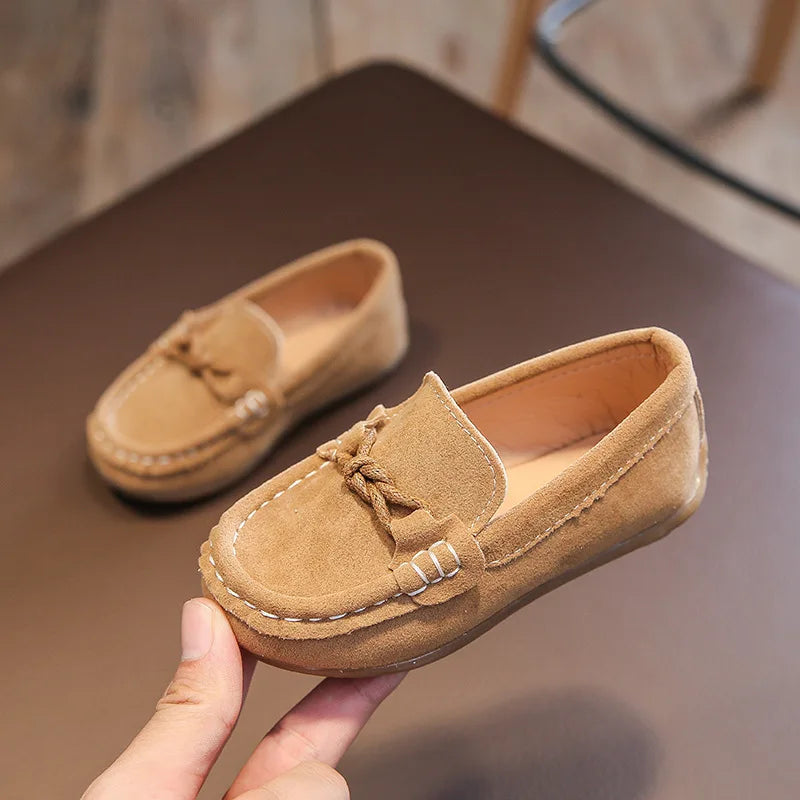 Kids 2025 Slip-On Loafers – Soft PU Leather Casual Shoes