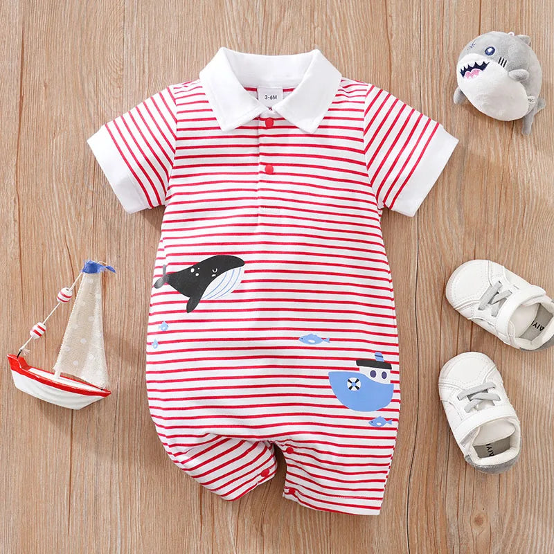 0-18 Summer Short Sleeved Baby Jumpsuit