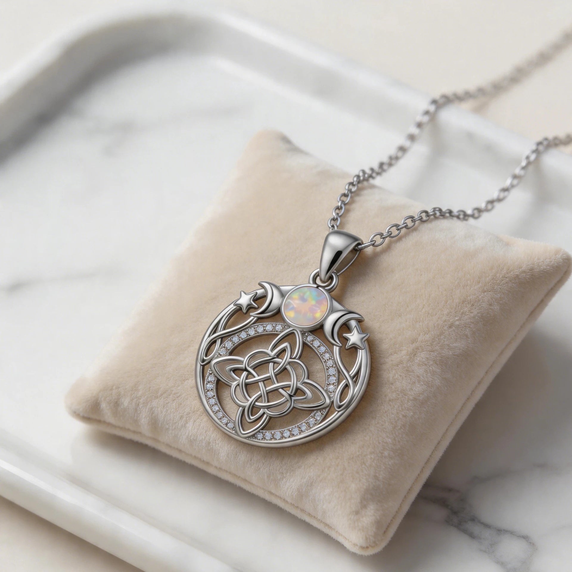 Thai Silver Triple Moon Goddess Witch