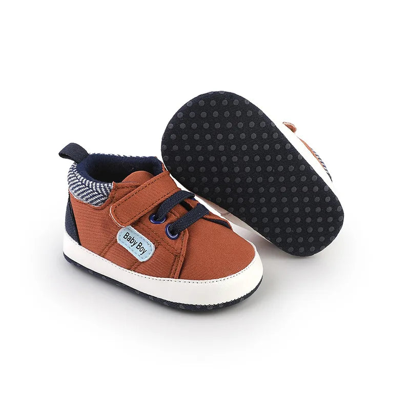 Baby Walking Shoes (0–1Y) – Soft Sole Canvas Casual Shoes
