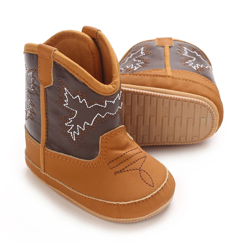 Baby Little Boots (0–18M) – Soft PU Anti-Slip Spring/Autumn Shoes