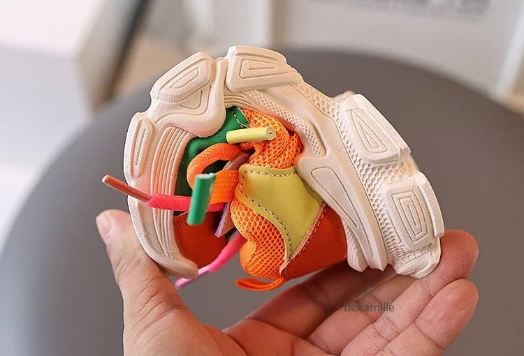 Kids Colorful Mesh Sneakers – Breathable All-Season Sport Shoes