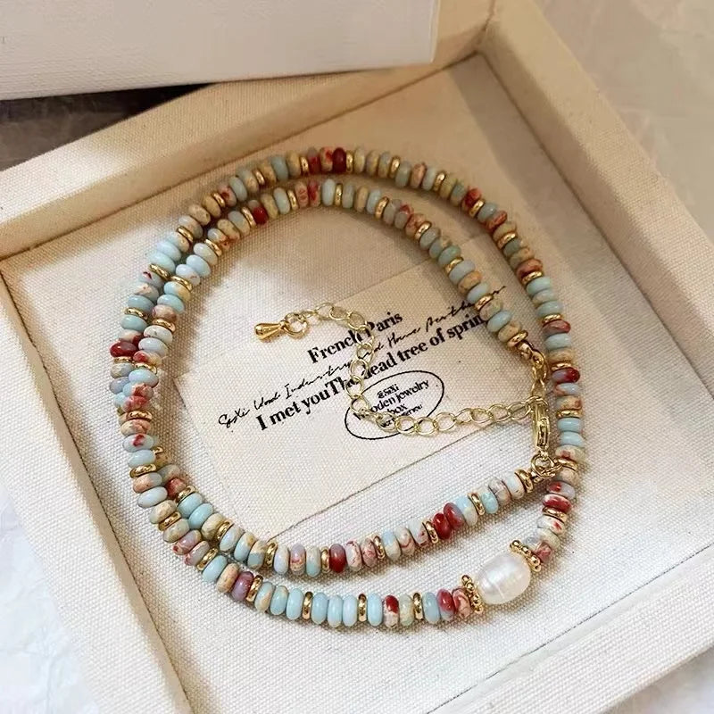Handmade Stone Bead Necklace