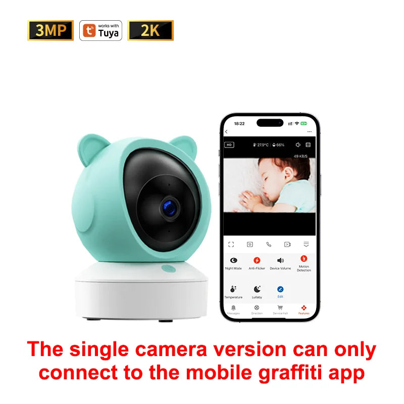 Tuya Baby Camera – 5" HD, Mobile App Control
