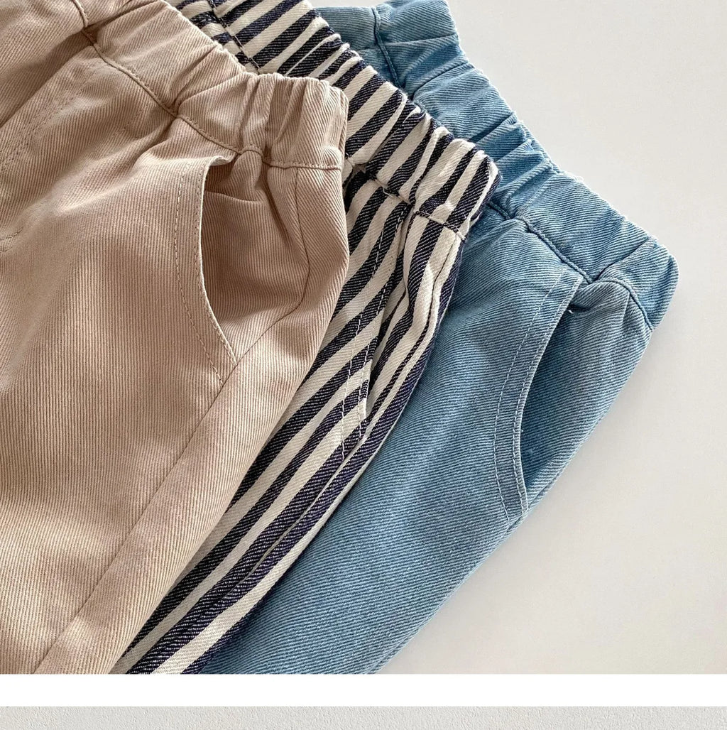 Kids Spring Striped Denim Pants (0–5Y)