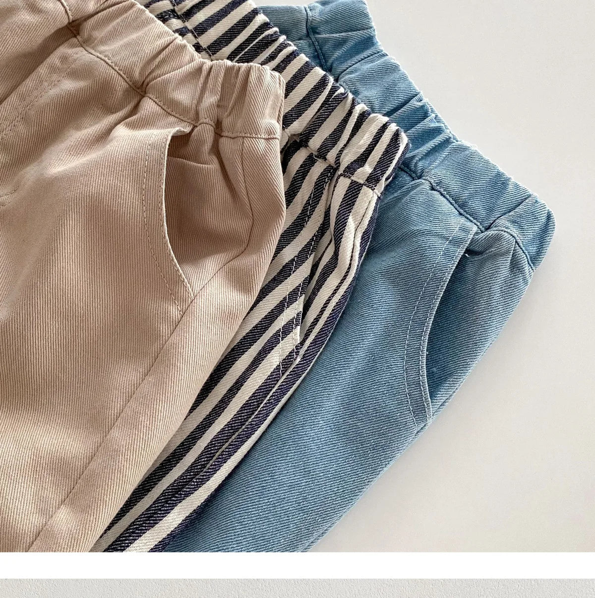 Kids Spring Striped Denim Pants (0–5Y)
