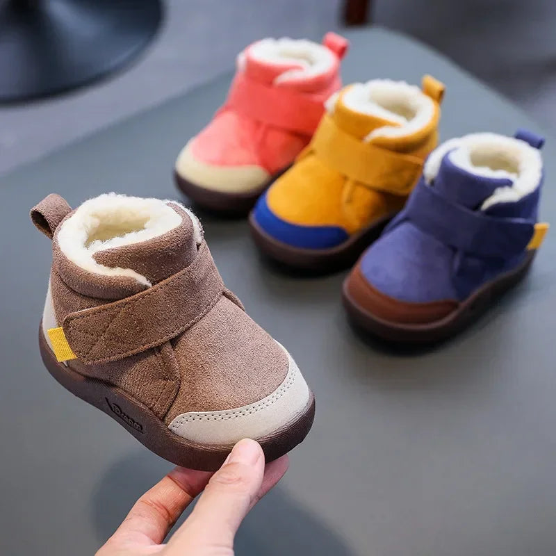Kids Winter Snow Boots (0–5Y) – Plush Warm Non-Slip Sneakers