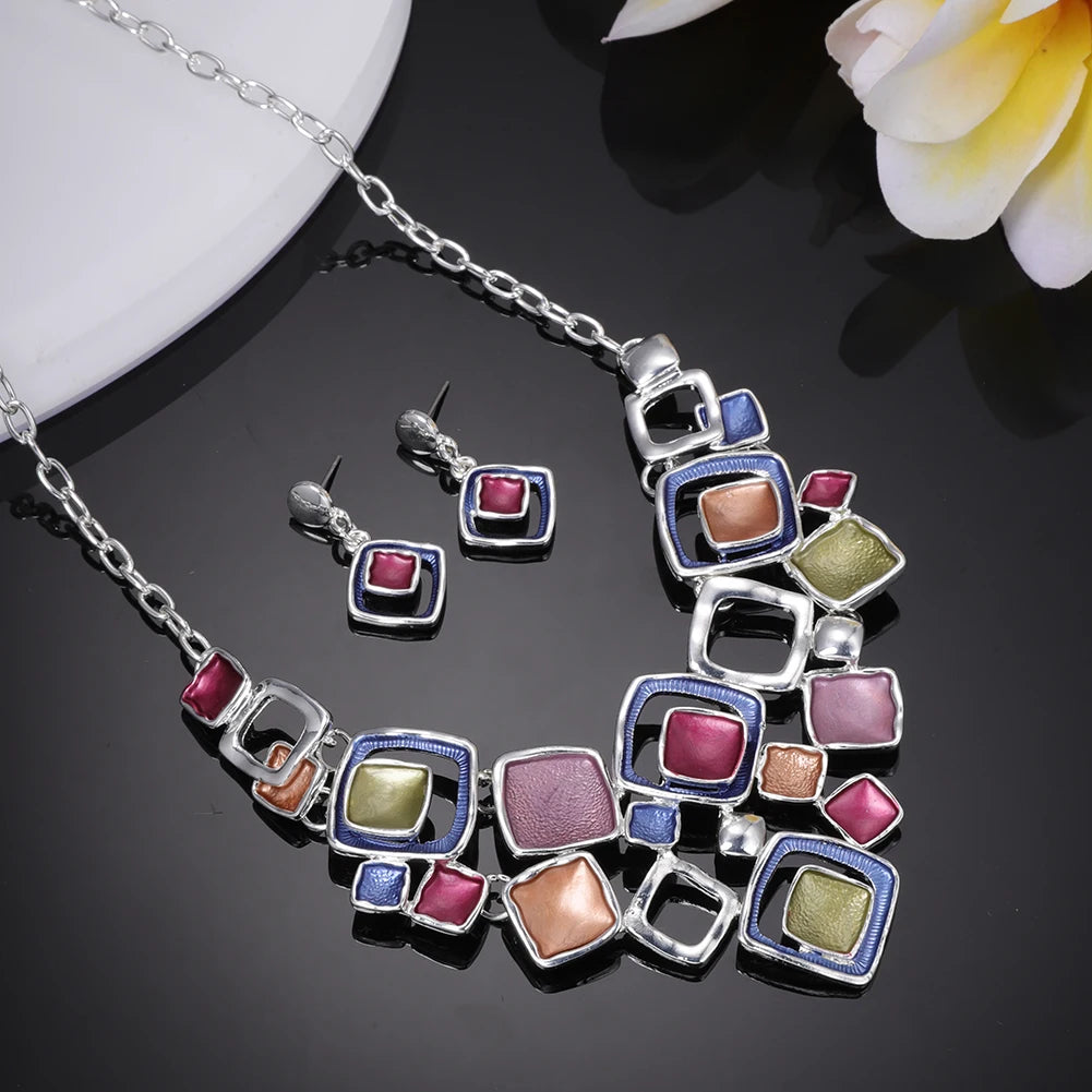 Metal Alloy Necklace MeiceM Luxury Geometric