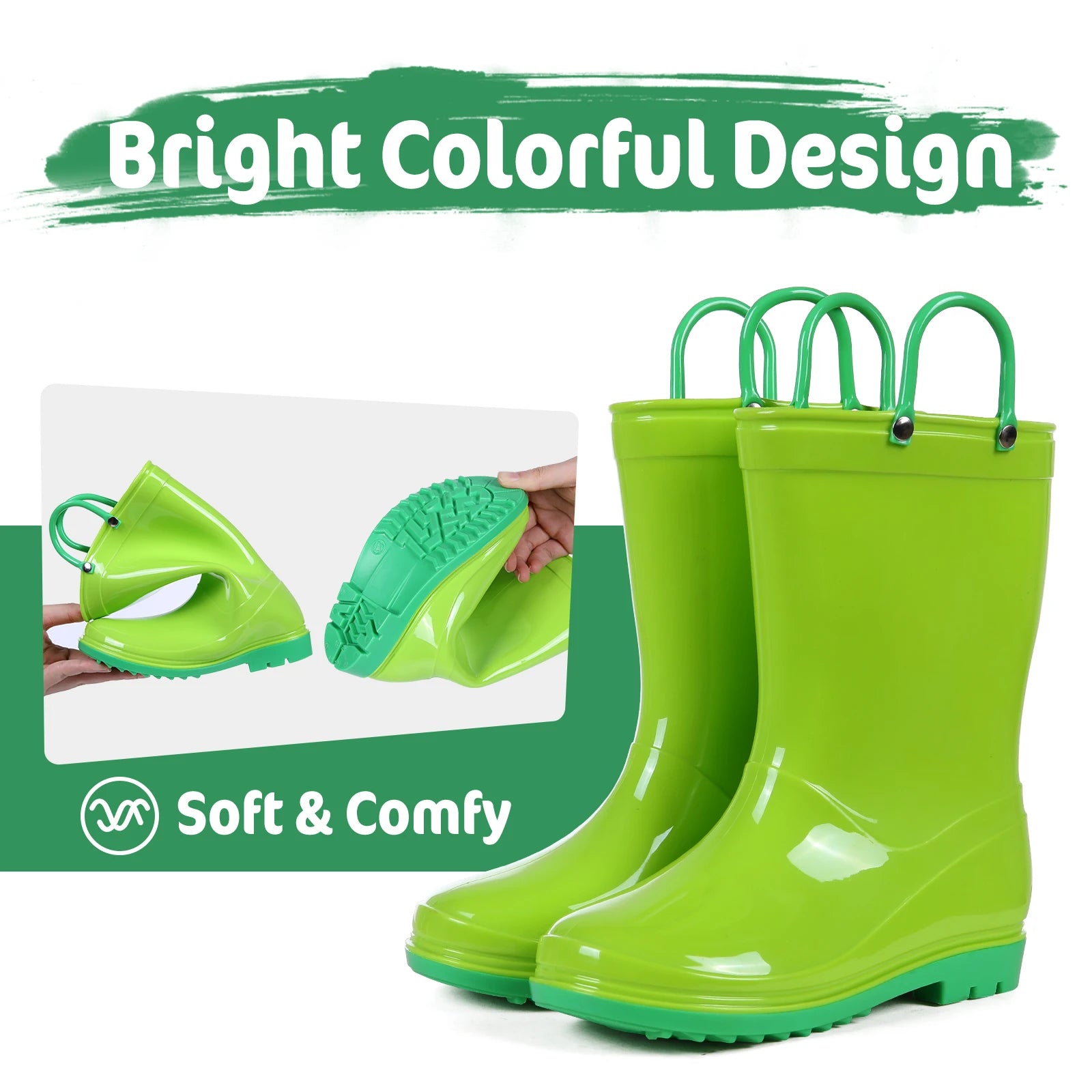 Kids Waterproof Rain Boots – Non-Slip Outdoor Rubber Shoes