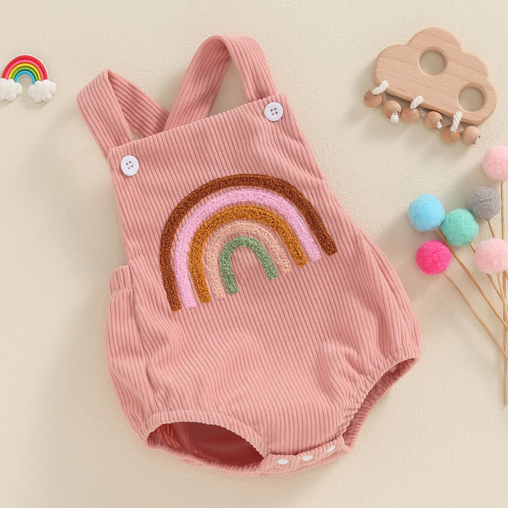 0–18M Baby Girl Summer Jumpsuit, Cute Embroidered Romper