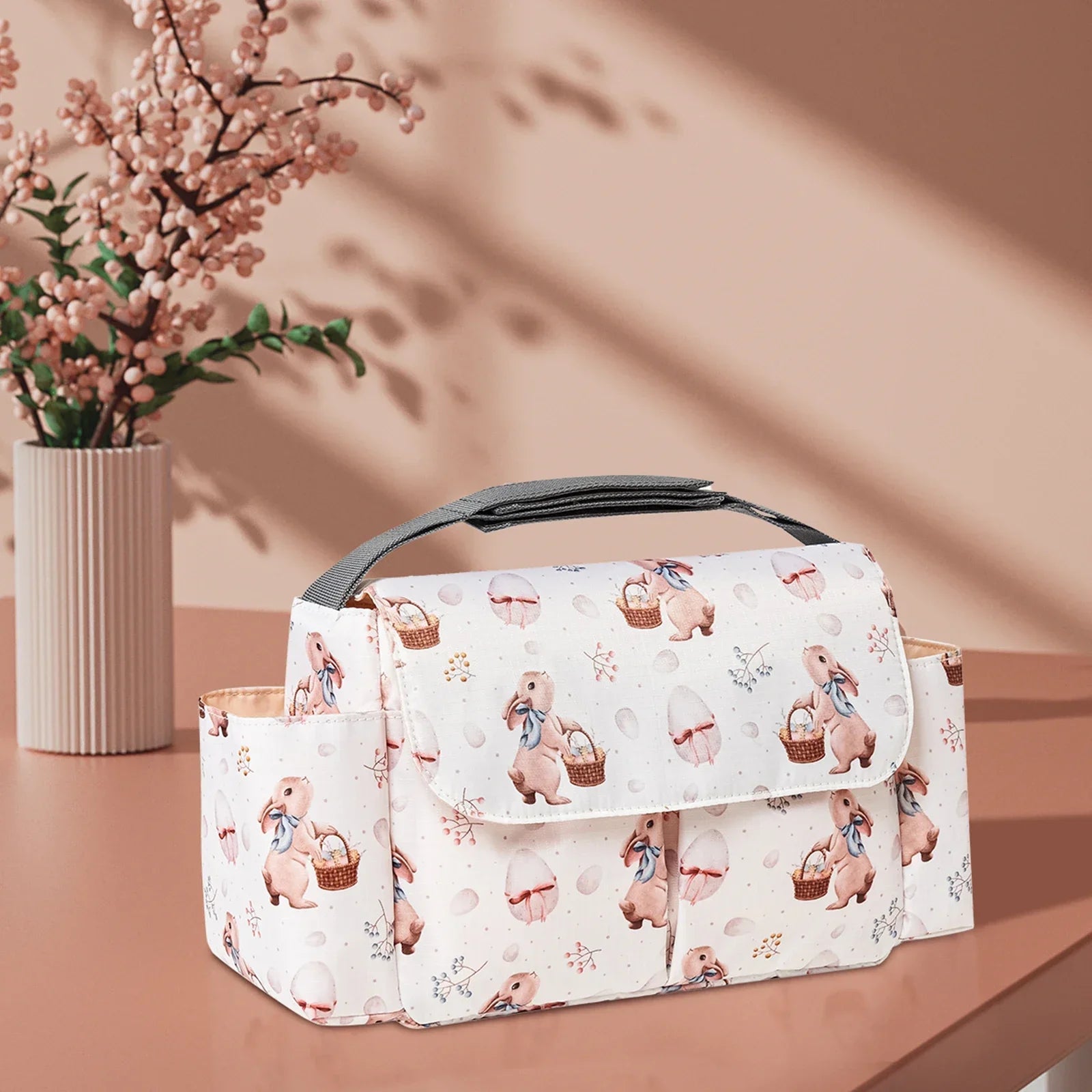 Diaper Bag for Baby – Waterproof Cartoon Stroller Organizer with Hooks for Buggy/Pram