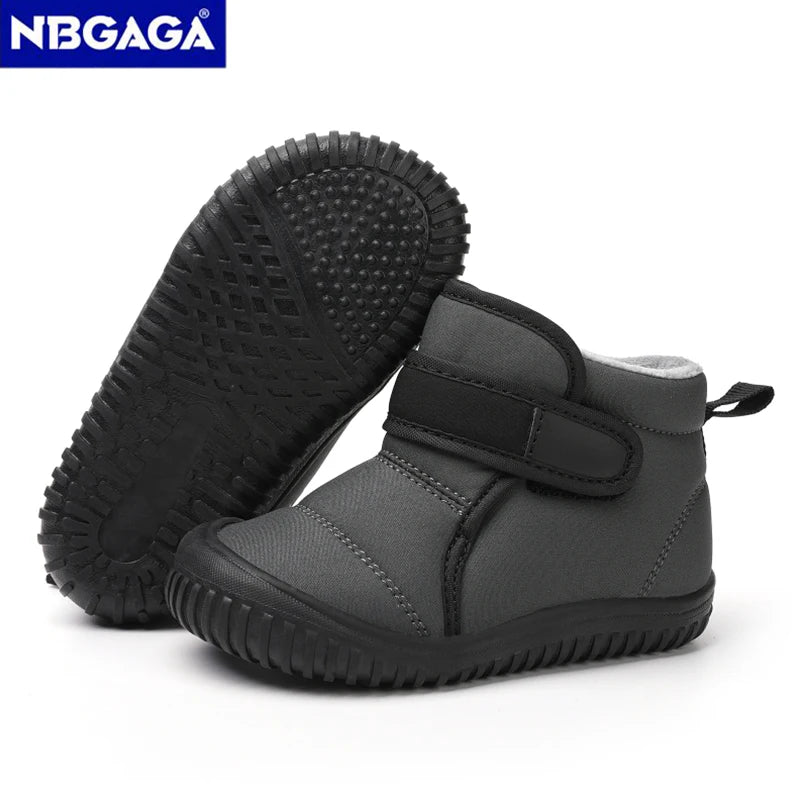 Unisex Kids Winter Snow Boots – Plush Anti-Slip Walking Shoes (Size 19–28)