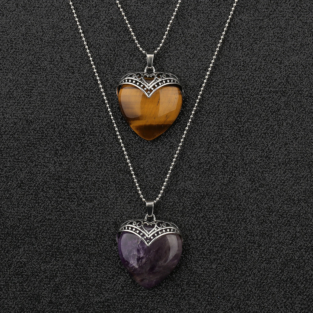 1Pcs Love Heart Charms Stone