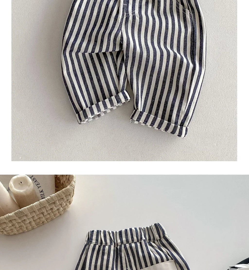 Kids Spring Striped Denim Pants (0–5Y)