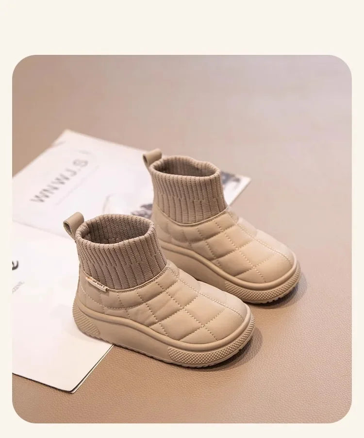 Kids’ Sock-Style Snow Boots – Warm Autumn/Winter Shoes