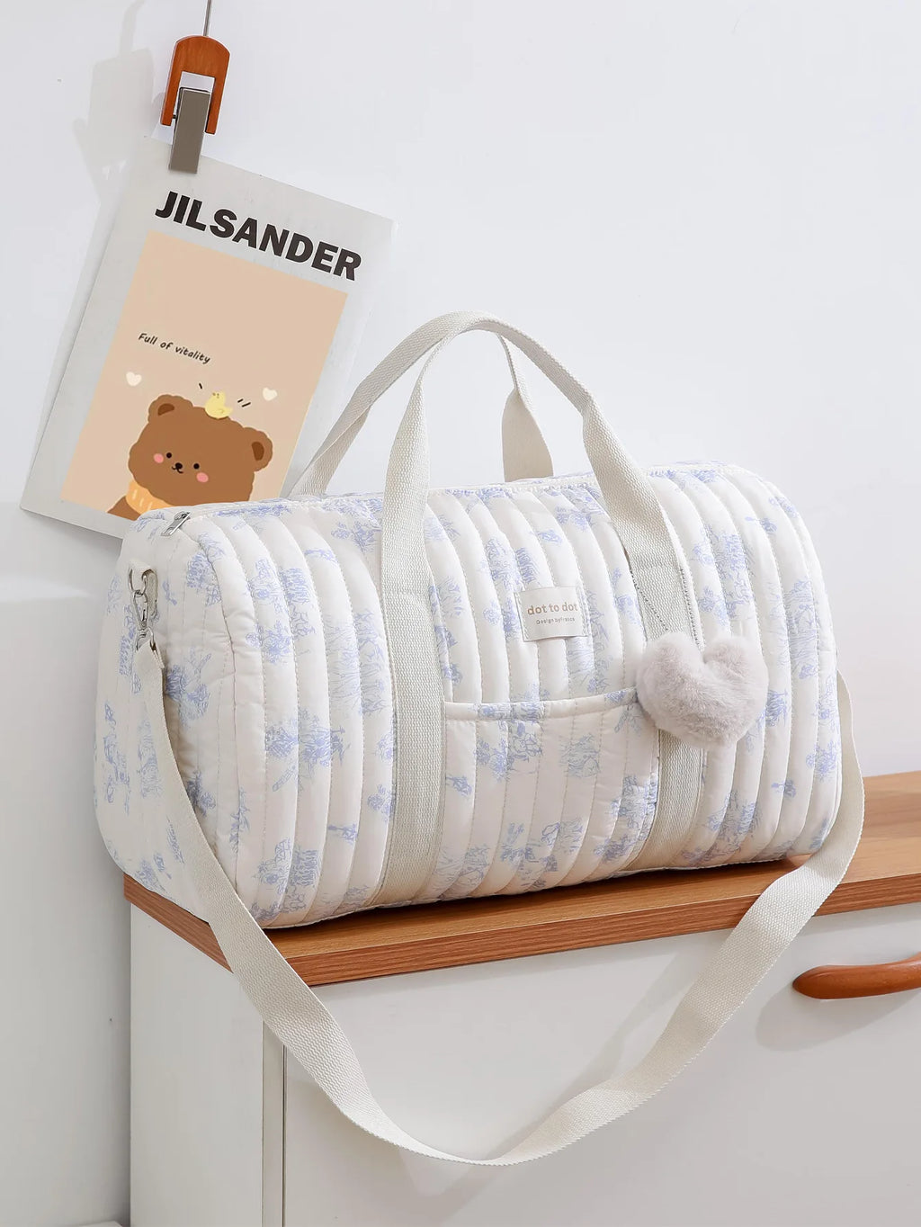 Large Quilted Baby Bag – Shoulder Diaper Organizer