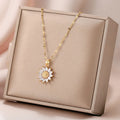 Gold Plated Sunflower Titanium Necklace