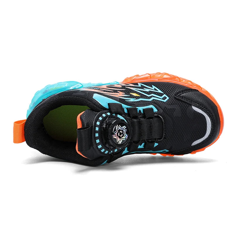 Kids Leather Sneakers – Lightweight Non-Slip Dragon Pattern Shoes (Size 28–39)