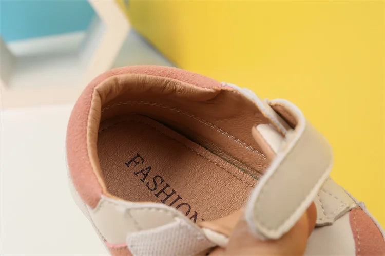 Baby & Toddler Leather Sneakers (0–5Y) – Soft Sole Outdoor Shoes