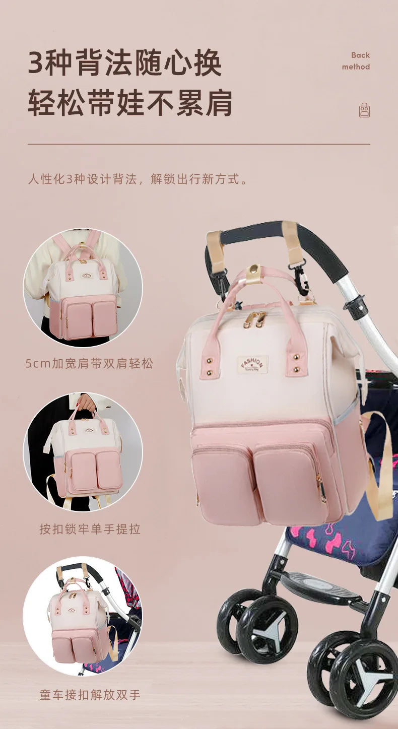 Nappy Backpack Bag – Large Capacity Waterproof Diaper Bag for Baby Care & Travel