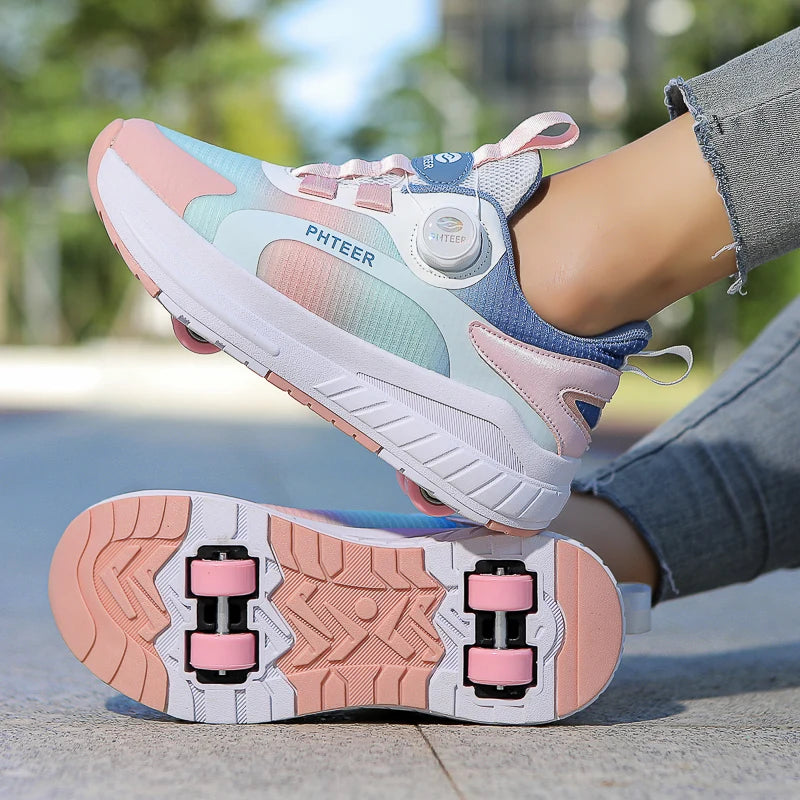 Kids Two-Wheel Roller Skates – Detachable Walking Shoes