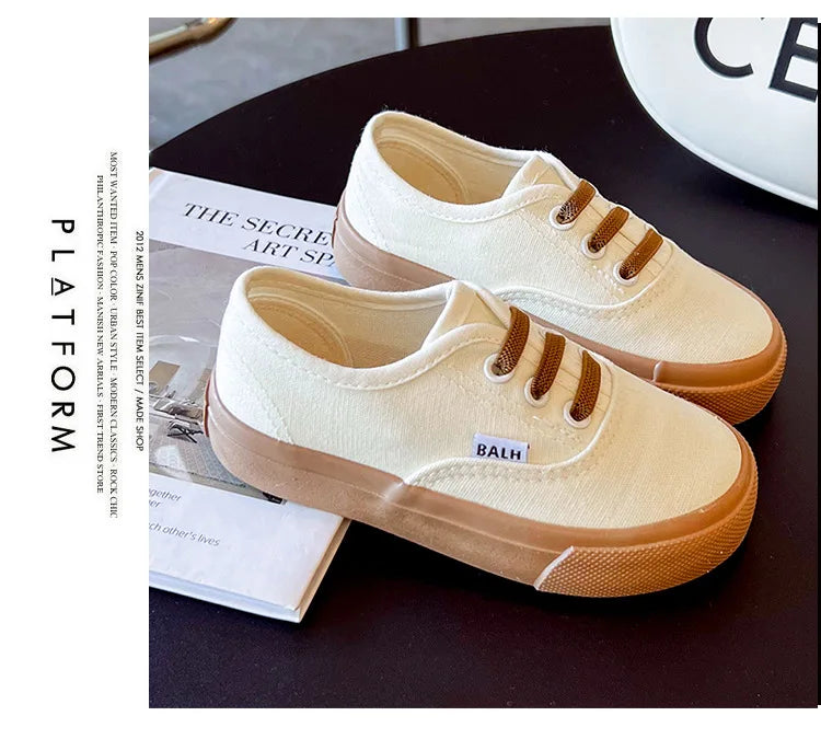 Kids Spring/Autumn Canvas Sneakers – Colorful Soft-Soled Shoes