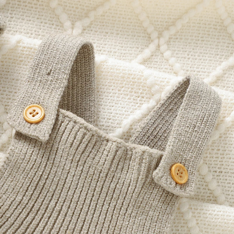 3pcs/Set Girls Sleeveless Knitted Rompers Hats Socks Outfits 0-18m Infant Suits