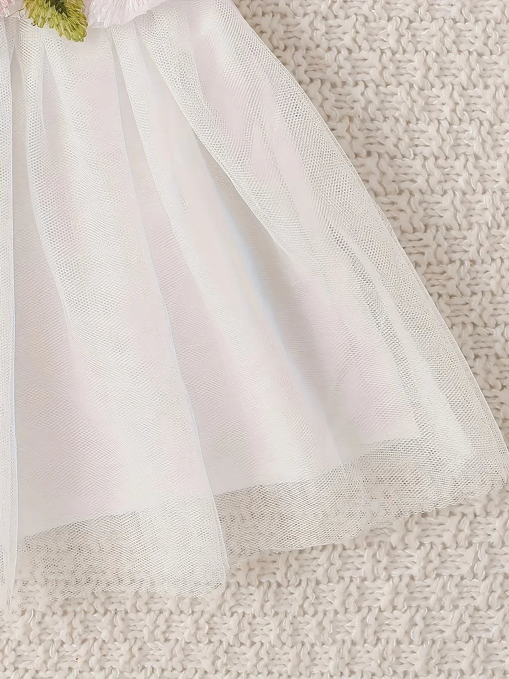 Long Sleeve Baby Girl Dress, Mesh Floral Princess Outfit