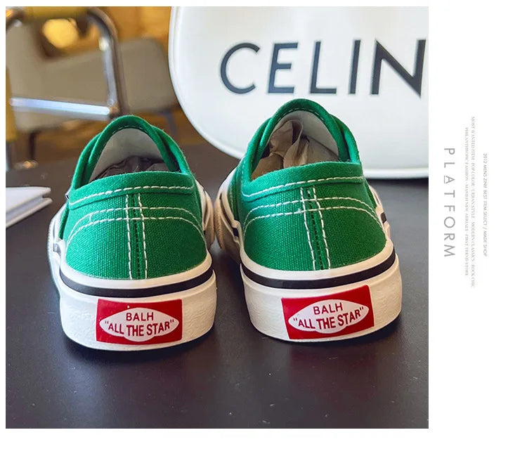 Kids Spring/Autumn Canvas Sneakers – Colorful Soft-Soled Shoes